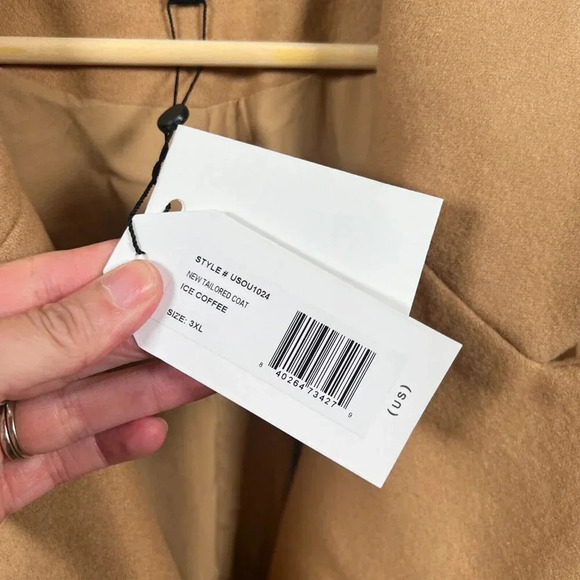 Universal Standard New Tailored Coat Size 3XL Camel Brown Neutral Wool Blend - Picture 4 of 13